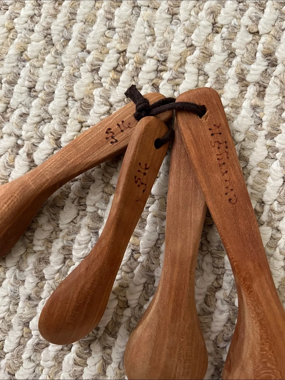 Wooden Measuring Spoon Set - Natural Brown-Cones with all pictured